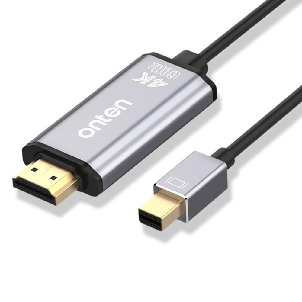 ONTEN 5130B 1.8m Plug and Play 4K 60Hz Mini DP To HDMI Adapter Cable for Monitor Projector