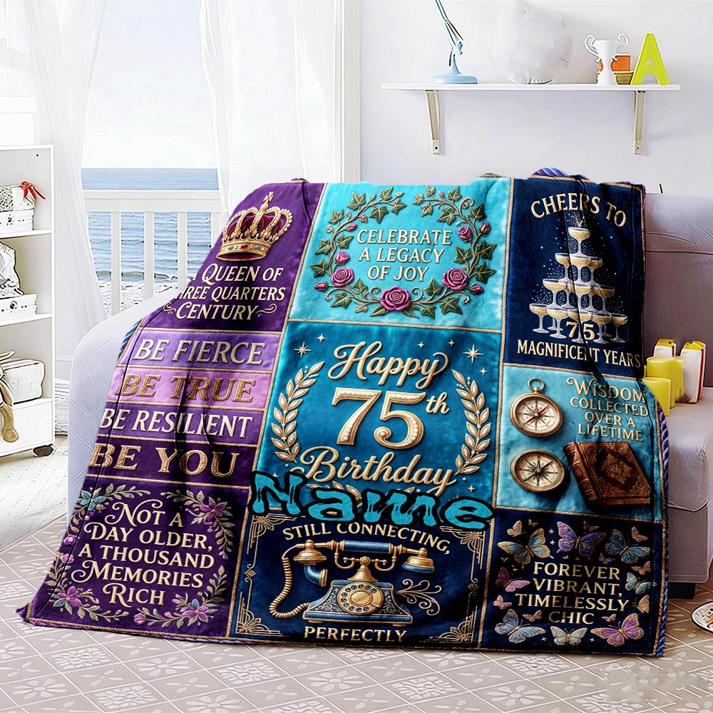 Birthday Celebration Home Customize Your Name Home Blanketss Comfortable Soft Lightweight For All Seasons Perfect For Picnics Sofas Offices Beds