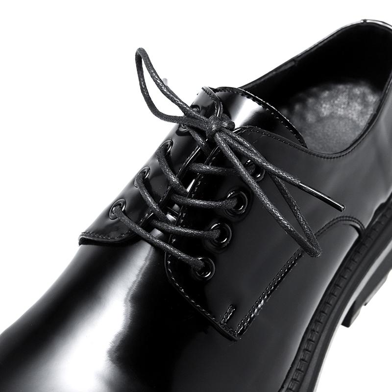 Physical Shooting British Style Business Casual Banquet Dress Square Toe Black Patent Leather Height Increasing Shoes For Men's