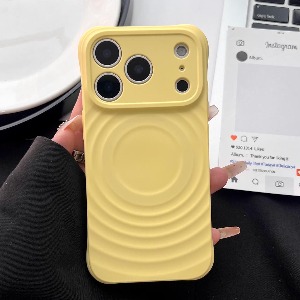 For Magsafe Water Ripple Soft Case for iPhone 17 Pro Max Air Magnetic Candy Solid Color Bumper Shockproof Cover for iPhone 17Pro