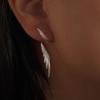 Simple Alloy Long Wing Stud Temperament Feather Earrings Silver Wings Shape Elf Ear Cuff Earrings Jewelry Accessories Gifts