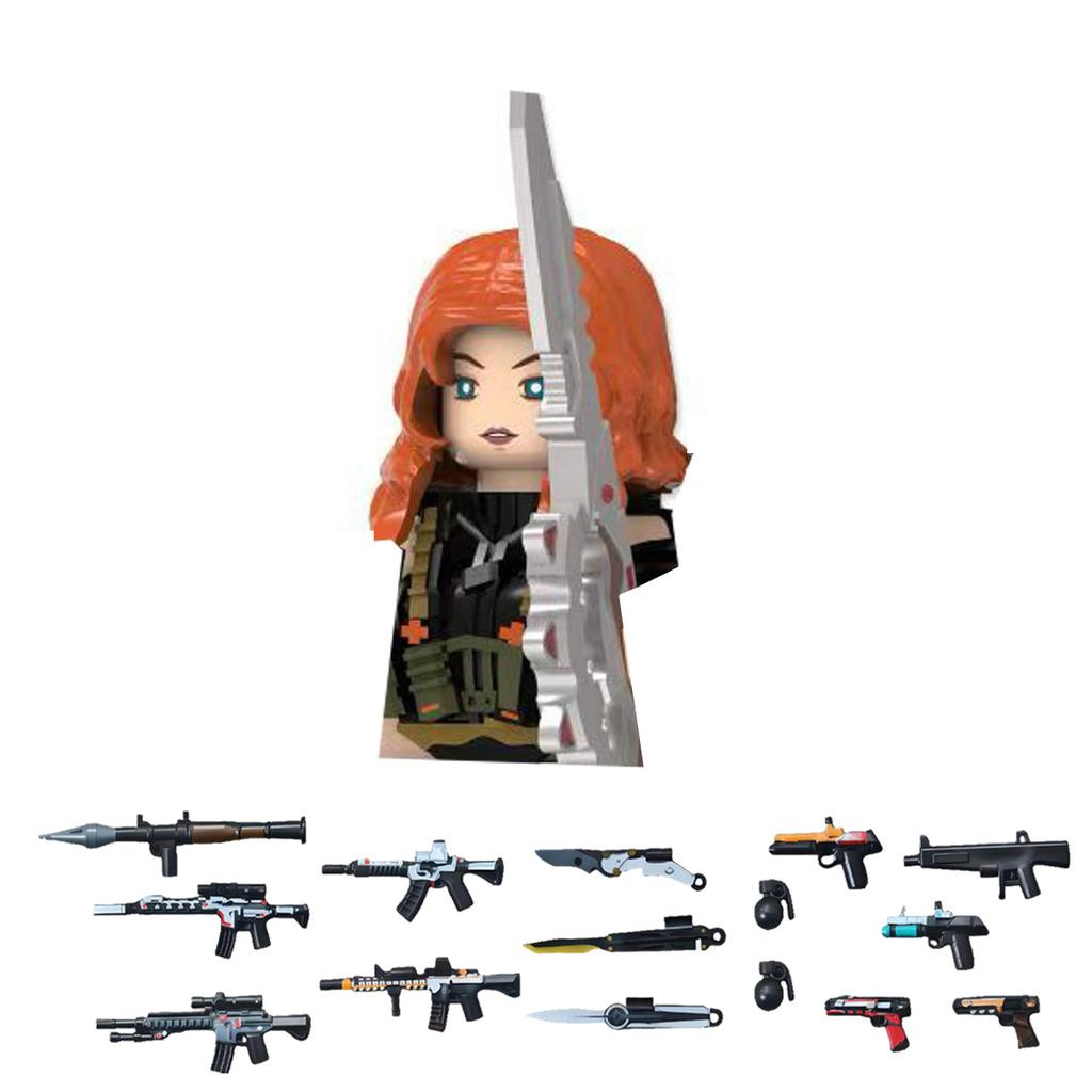 MOC UV Printing Military Building Blocks Accessories Soldier Figures Special Forces Army Sniper Police Bricks Toy Children Gift