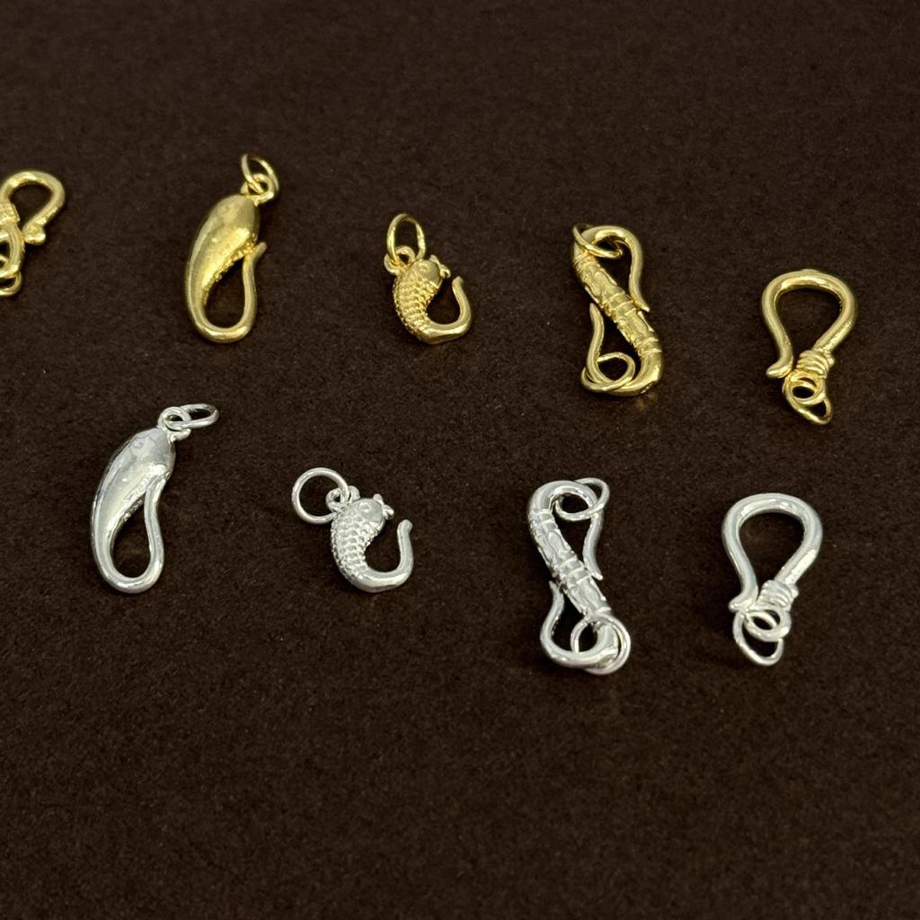 S999 Sterling Silber & Gold Hummerklauen-Verschlussverbinder für DIY-Halsketten, Armbänder & Schmuckflechten.