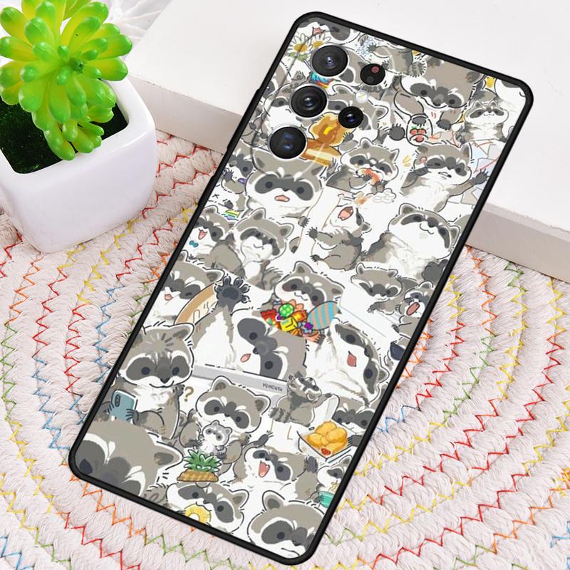 Raccoon TPU Phone Case For Samsung Galaxy note 10 pro S26 S25 S24 S23 S22 Ultra Plus S21 FE S20 Shockproof Cover