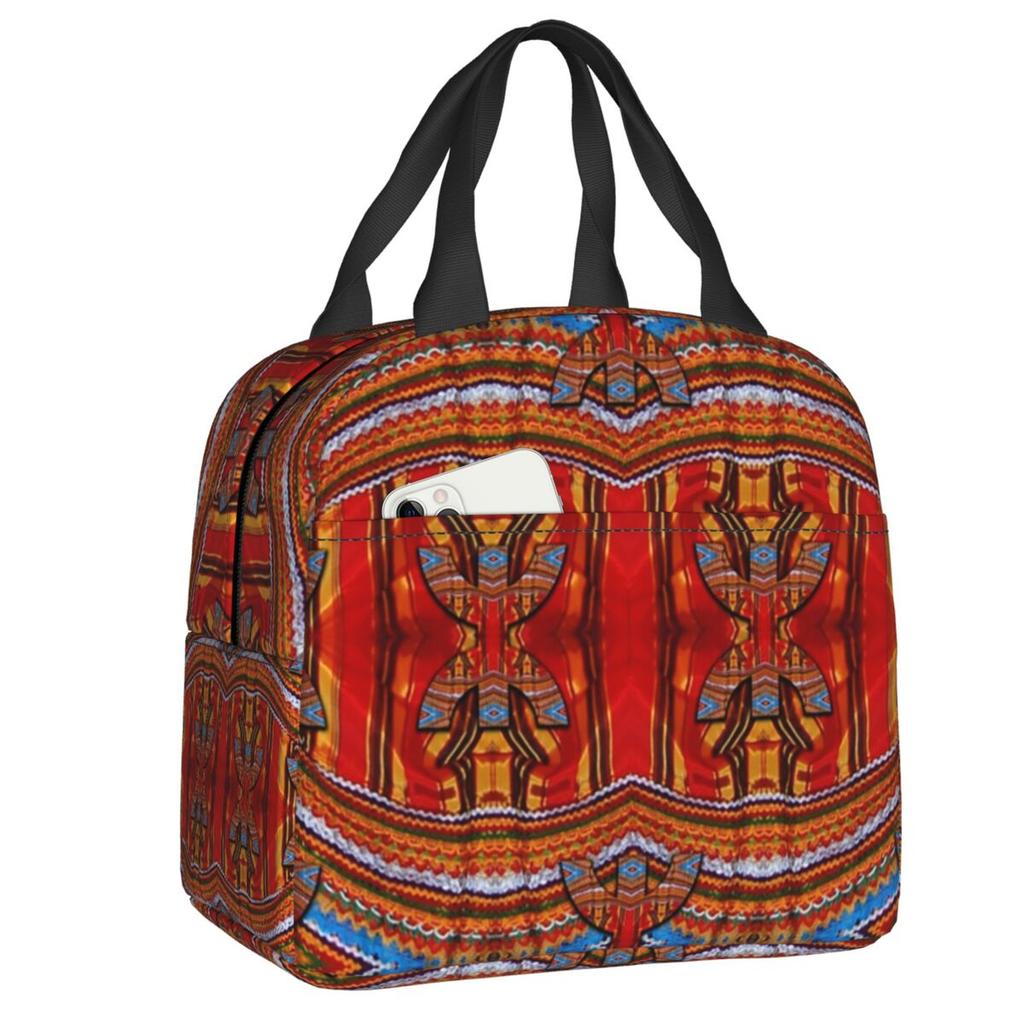 Custom Amazigh Flag Thermal Insulated Lunch Bag Women Berber Pride Tifinagh Resuable Lunch Container for Multifunction Food Box