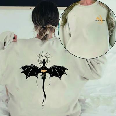 Unisex HoodieTwo-sided Violet's Dragon Mark Sweater Fourth Wing Sweatshirt Basgiath War College Shirts Gift for Book Lovers Unisex Sweatshirt