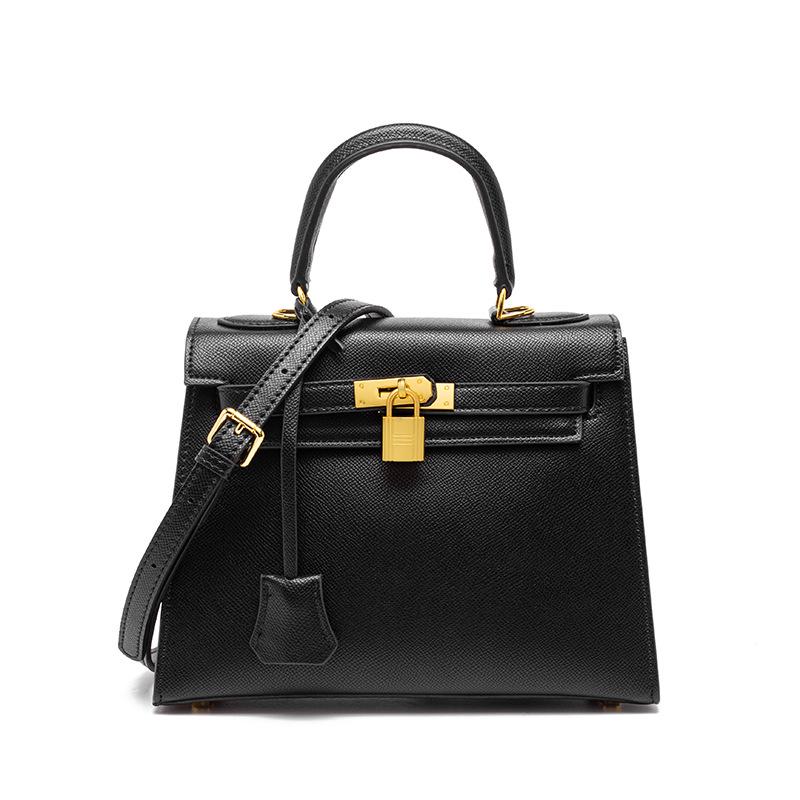 2024 Evropská a americká taška Kelly Bag: Stylová dámská kabelka se vzorem dlaně a platinovou přezkou