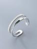 Originele 925 Sterling Zilver Dubbele Lijnen CZ Ringen Voor Vrouwen Koppel Bruiloft Verloving Zilveren Vintage Ring Voor Vrouwen Fijne Sieraden