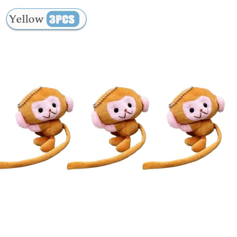 Cartoon Long Tailed Monkey Doll Key Chain Pendant DIY Plush Toy Doll Keychain Backpack Pendant Accessories Gift for Children