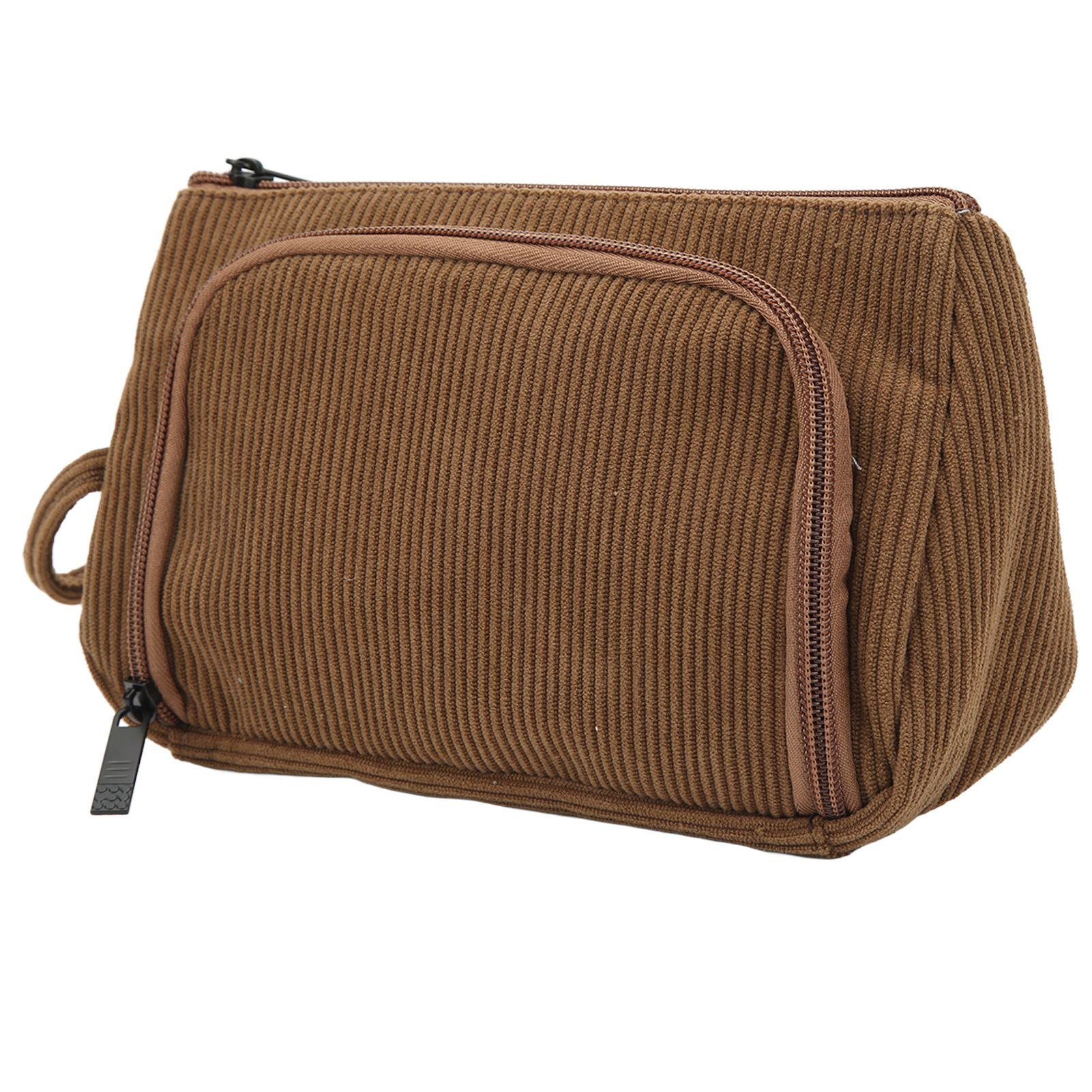 

Cosmetic Bag Corduroy Large Capacity Handheld Portable Multi Functional Make Up Pouch for Women