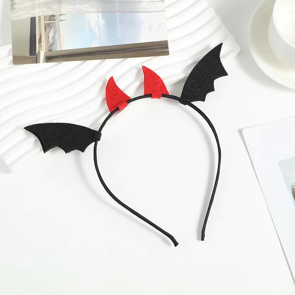 Halloween Dress Up Little Devil Bat Wig Funny Headgear Props Sky Braids Funny Hair Accessories Headband