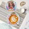 8pc/sets A Lovely Little Girl Diamond Painting Coasters DIY Diamond Art Coasters 5D Full Drill Diamond Coasters Acrylic Round Cup