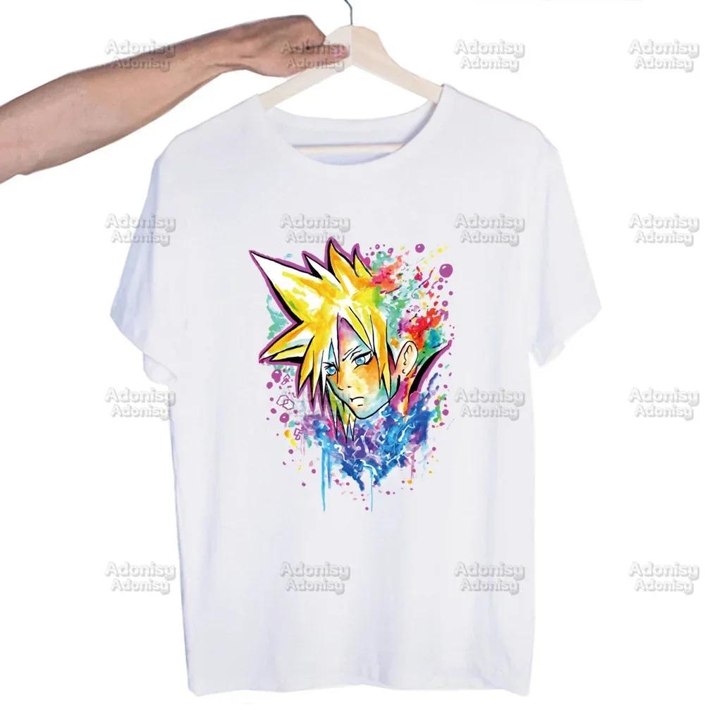 Final Fantasy 7 Fan Art Harajuku Men's Tshirt Printed Unisex Short Sleeve T-shirt Cool Cartoon Casual Male Streetwear Tops