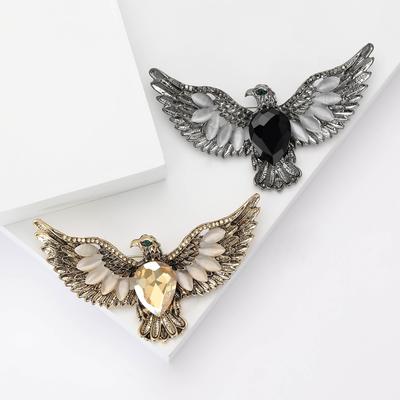 Stilvolle Vintage-Brosche mit großem Adler, elegante Luxus-Strass-Anstecknadel mit Tiermotiv, Damen-Kleidungszubehör, Corsage