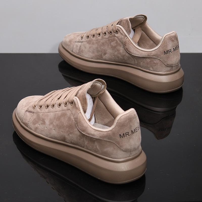 

Кроссовки повседневные большого размера 43 44 женские мужские дизайнерские кроссовки модные из микрофибры с увеличенной внутренней частью на плоской платформе 44 хаки