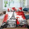 Torre Eiffel Coppia Copripiumino Comodo Federa Set Biancheria da Letto Decorazione Camera da Letto Bambini Tessile per la Casa