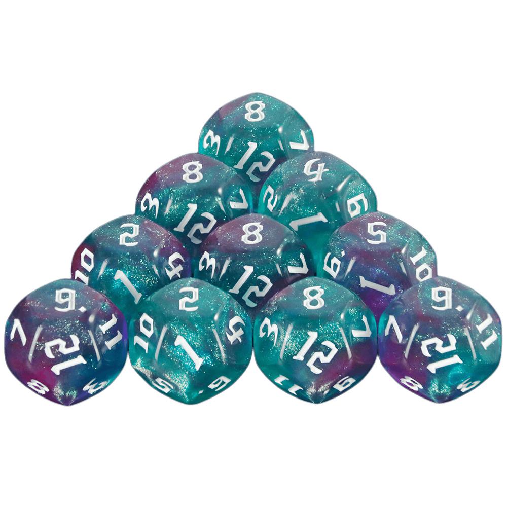 DND Würfel Set Mischen Farbe mit Glitter Würfel 10PCS Polyhedral D12 Würfel für Bord Spiele Mithelfer