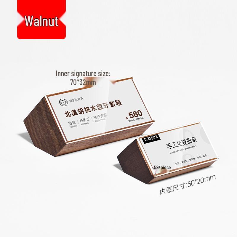 High-End Acrylic & Wood Price Display Stand 50x22 mm