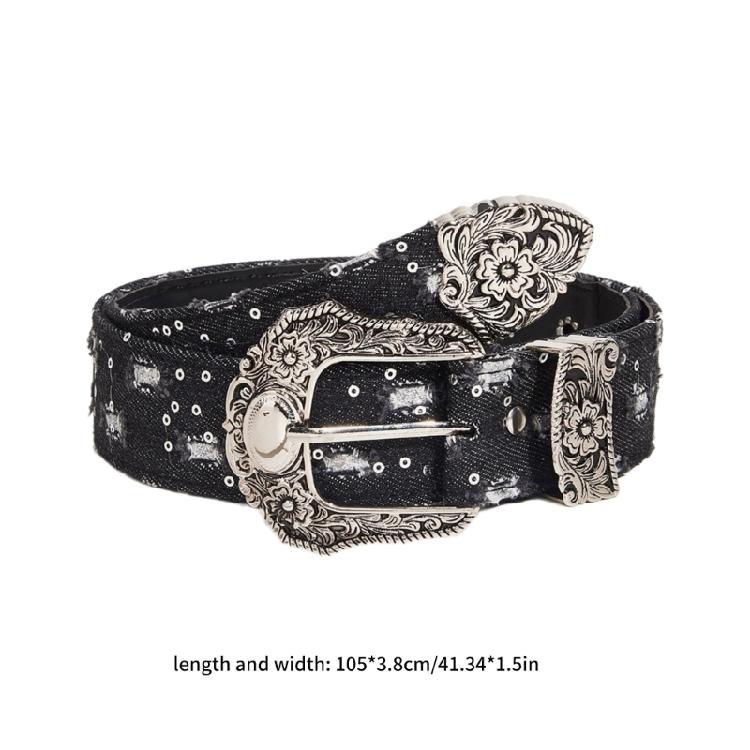 Teens Ethnic Style Waist Belt Adjust Pin Buckle Waist Straps for Dress Shirt