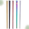 5Pairs Stainless Steel Chopsticks Square Shape 21Cm Perfect Size Reusable Dishwasher Safe Rustproof Kitchen Chopsticks Set