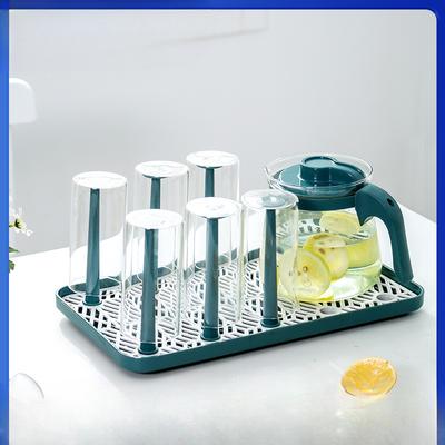 Glass Water Cup Storage Rack Tea Tray Tea Cup Storage Upside-down Draining Rack Draining Cup Rack and Cup Drying Rack