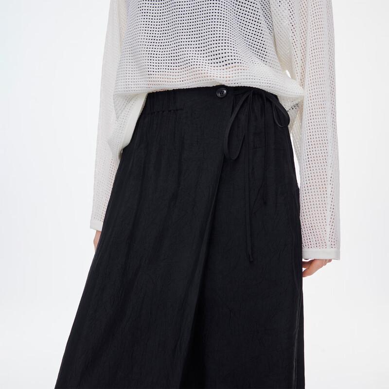 GIOVANNI VALENTINO Elegant Draped Acetate Slit Midi Skirt