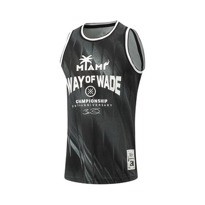 Li Ning Wade Series Round Neck Letter Pattern Printed Basketball Game Jersey Men Jersey AAYW077-1