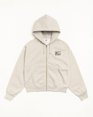 FJ9181-050 Stussy Nike Stone Washed Fleece Zip Hoodie Grey Heather (US Size)