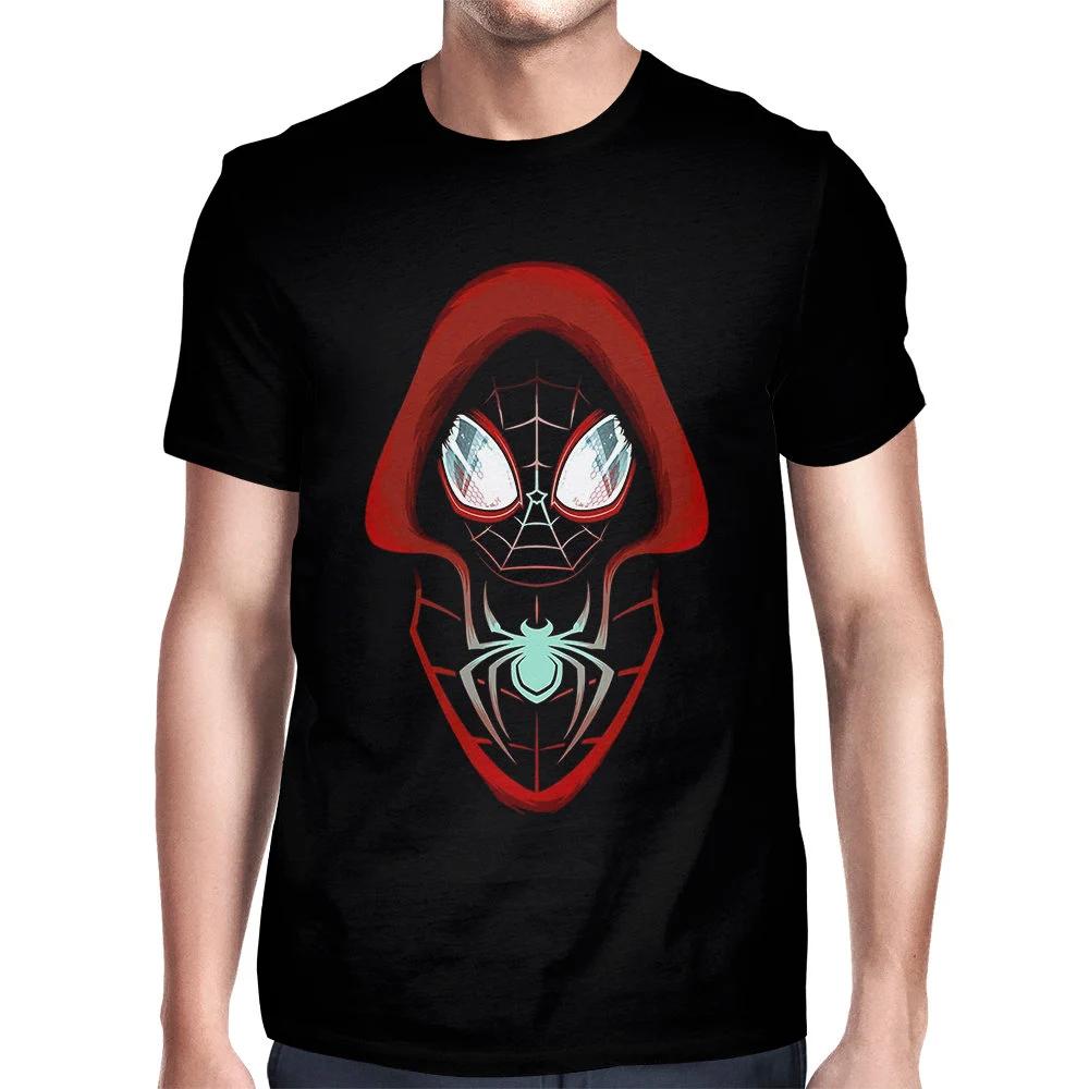 ZX Minimalist Red Hooded Spider Boy Graphic Tee Men Urban Streetwear Aesthetic Web Hero TShirt Hip Hop Casual Cotton Top Clothes S