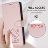 For iPhone 17 Wallet Case with Wrist Strap Love Cat Pattern Imprint Leather Phone Cover