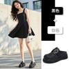 First layer sheepskin insole bag head slippers women's spring and summer new retro woven half drag casual French sandals