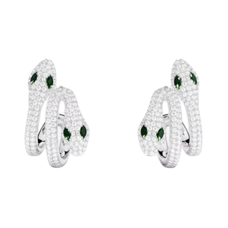 APM Monaco Pave interlaced design 925 silver earrings women s silver white AE15860XKG