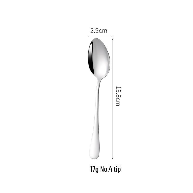 1010 Stainless Steel Dessert Spoon - Thick, Round, Mirror-Finish 304 Stainless Steel Tableware