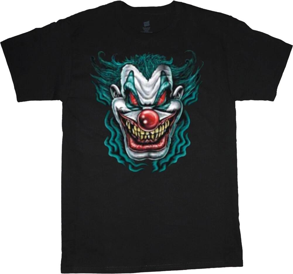Big and Tall T-shirt Mens Evil Clown Horror Movie King Size Mens Graphic Tees S