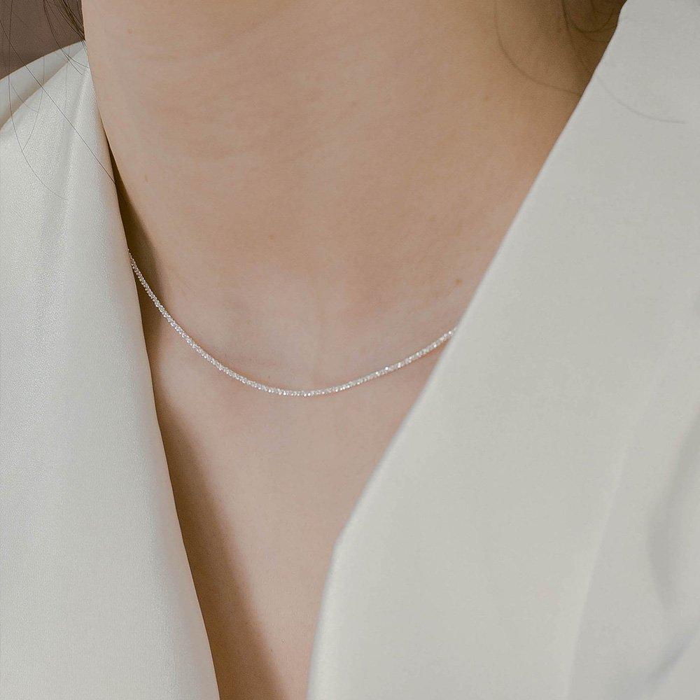 92,5 Silver Glittrande Silverhalsband Glans Lager på lager Italiensk Kedja Tunt Halsband Guld