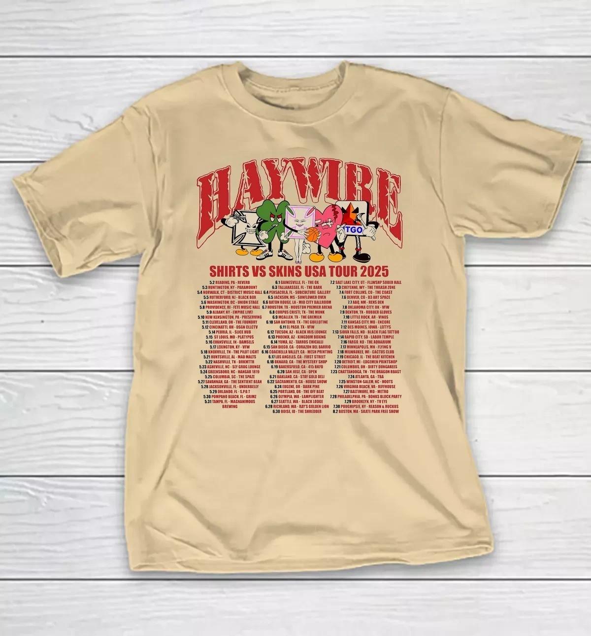 Haywire Band 2026 US Tour Sand Color T Shirt All Size S-5Xl BL2094 M