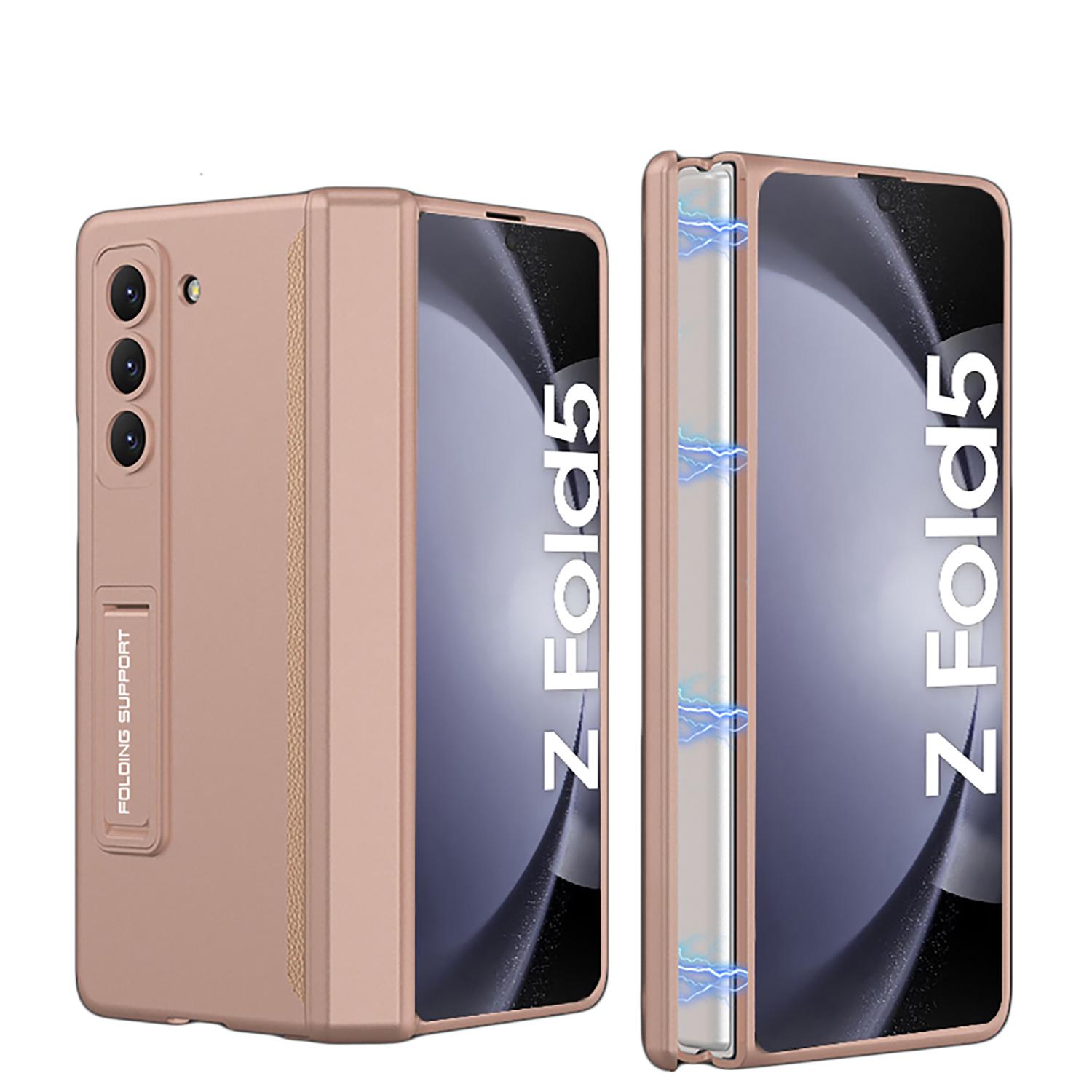 

Чохол для Samsung Galaxy Z Fold 5 Z Fold 4 Z Fold 3 5G Чохол Магнітний шарнір Броня Протиударний матовий жорсткий чохол для ПК для Galaxy Z Fold5 SAmsung Z fold 4 рожевий колір золота