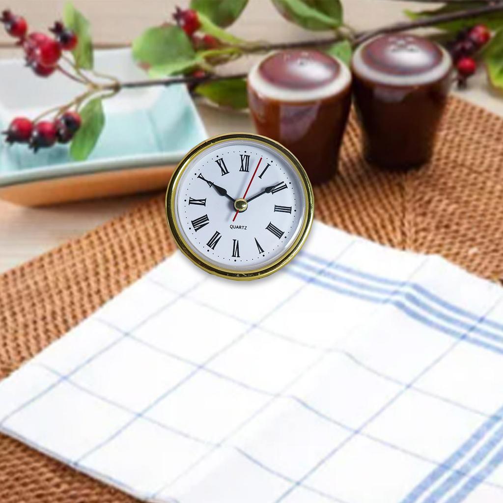 65mm Phnom Penh Iron Clock Nábytek Hodiny Hodinky Hlava Osvětlení Hodinová vložka Zlaté lemování Římská bílá Číslice Dekor