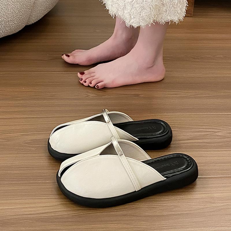 Fashion Beach Shoes Slippers Women Summer Slides Loafers PU Fashion Square Toe Sabot Luxury Scandals Slippers Casual Beach Shoes PU Slid