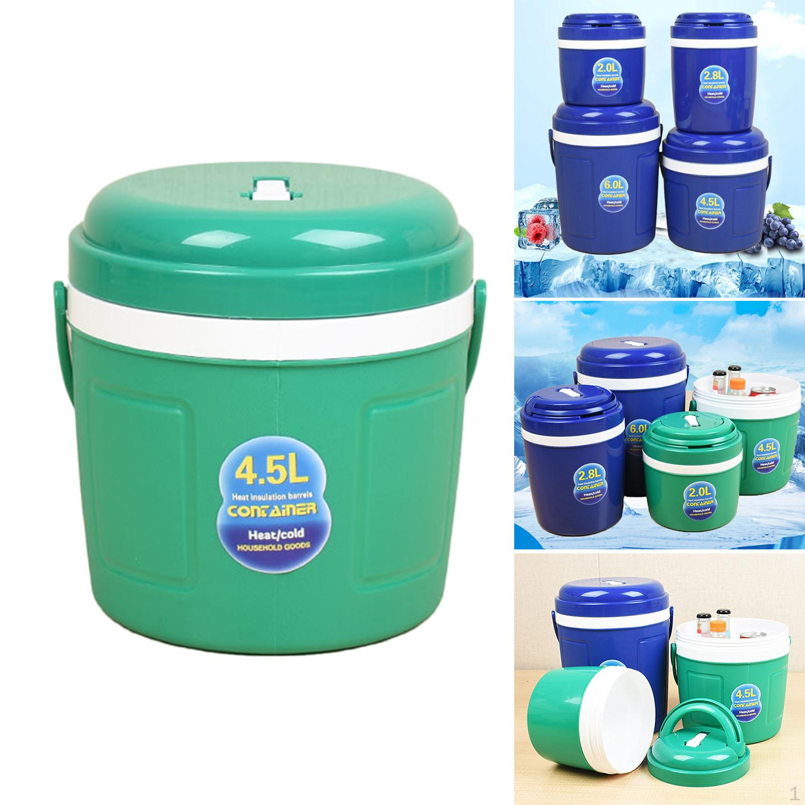 

Thermal Beverage Cooler with Car Insulated Bucket for Wine Fruit Storage 4.5L Green