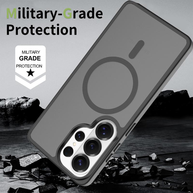 For Samsung Galaxy S26 Ultra S26 Plus Case Magnetic Matte PC+TPU Anti-Fingerprints Smooth Touch Translucent Cover