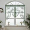 American Green Linen Lace Sheer Curtain - French Double Layer Partition Curtain