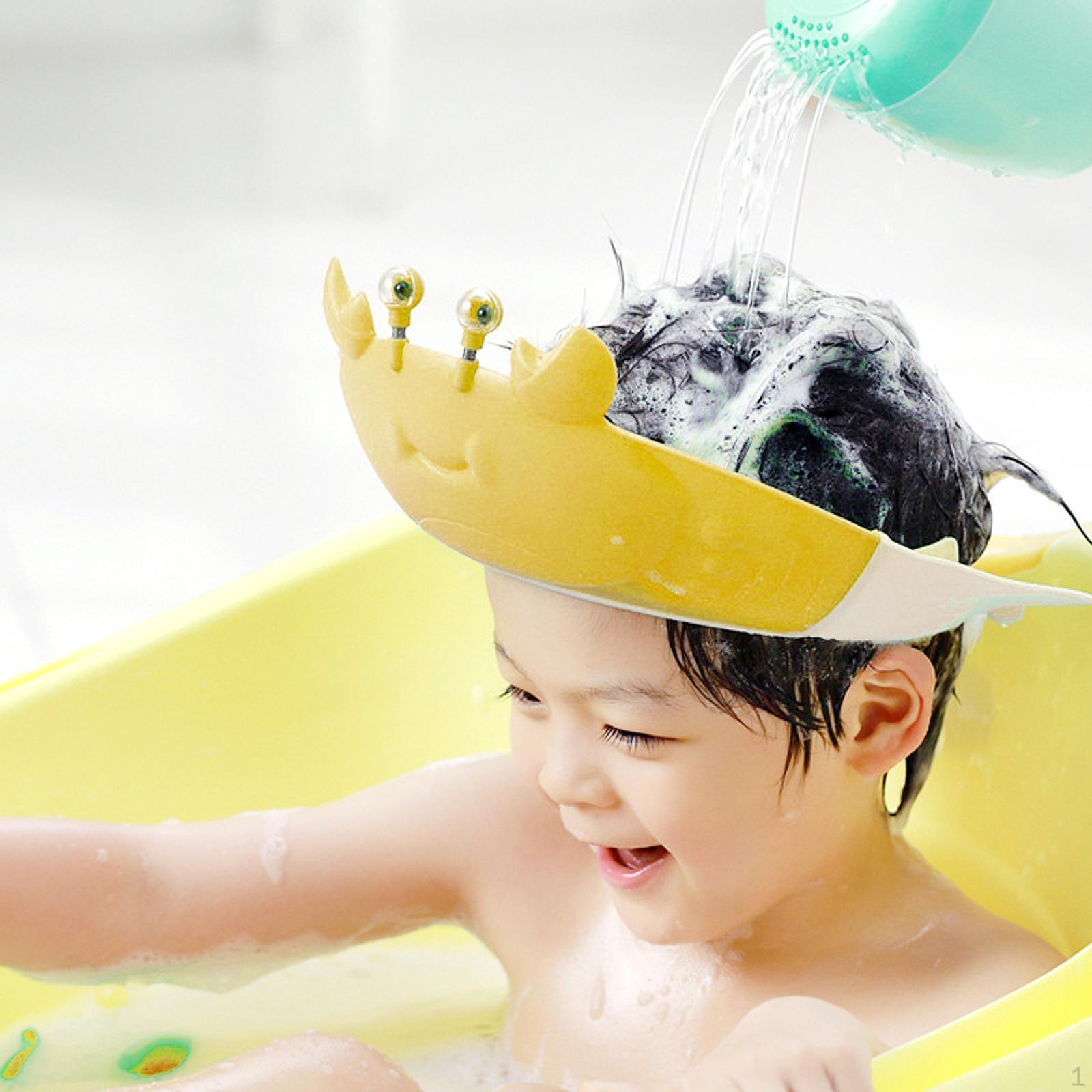 

Ковпачок для купання на дитячий душ, козирок для голови, шапочка для шампуню для дітей для приміщень жовтий