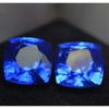 Natural Blue Tanzanite Loose Gemstone Square Cushion 18.56 Ct Pair for Jewelry Making and Crafts