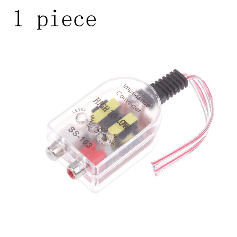 1/3Pcs High To Low Level Audio Output Rca Adapter Car Subwoofer Impedance Converter Uncharged Power Mode Car Audio Accessories