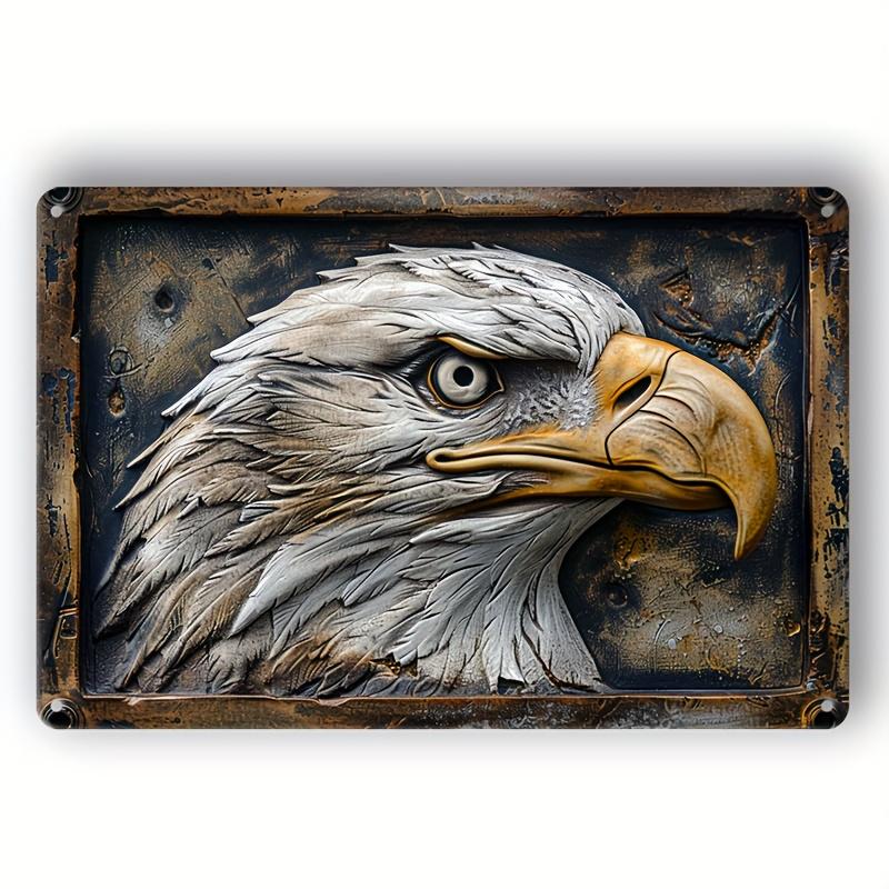 

2d Flat 30*20cm, Bald Eagle Vintage Style Wooden Yard Sign, Multipurpose Wall Hanging Decor for Home, Street, Shop, Garage, Bar, Farm, Garden. 30*20cm