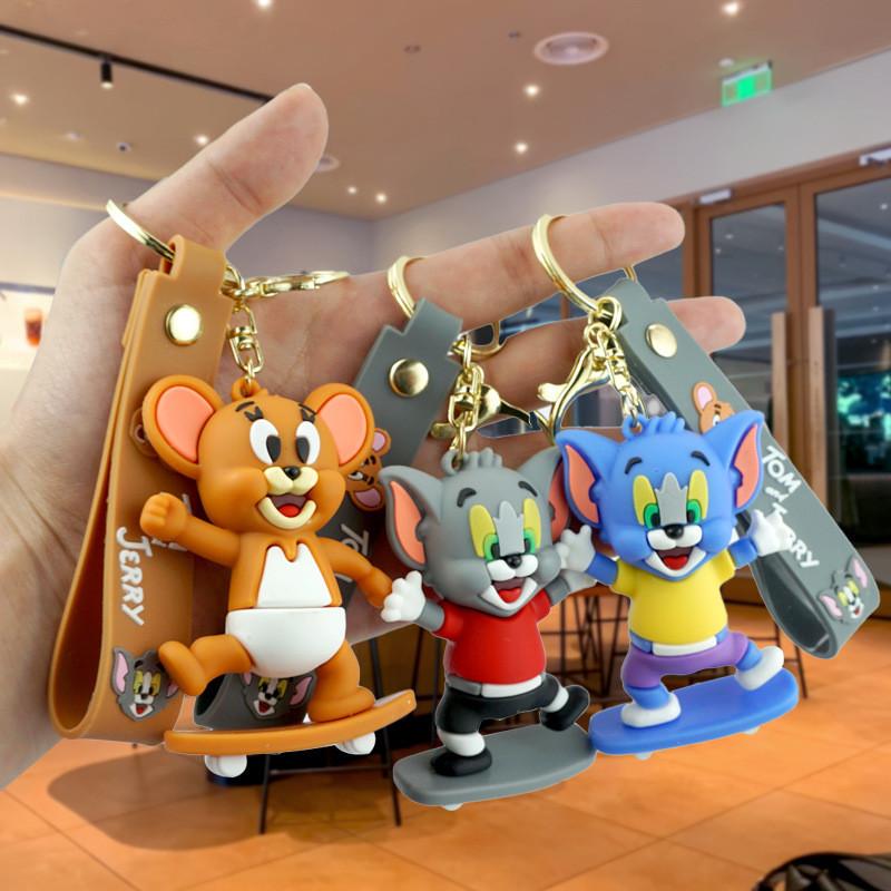 Adorable Tom And Jerry Rubber Keychain Cartoon Character Keyring For Boys And Girls