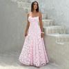 European & American Style Wine Red Spaghetti Strap Sexy Evening Gown for Women