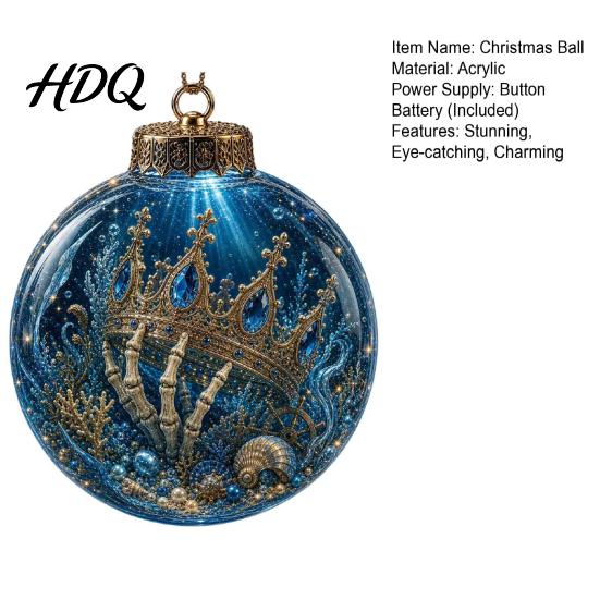 Festliche Unterwasserwelt Ornamente Ozean Weihnachtsbaumkugel Ornament Klares Acryl Meeresleben Leuchtende Miniatur-Kreaturen Dekorationen Hängende Dekoration