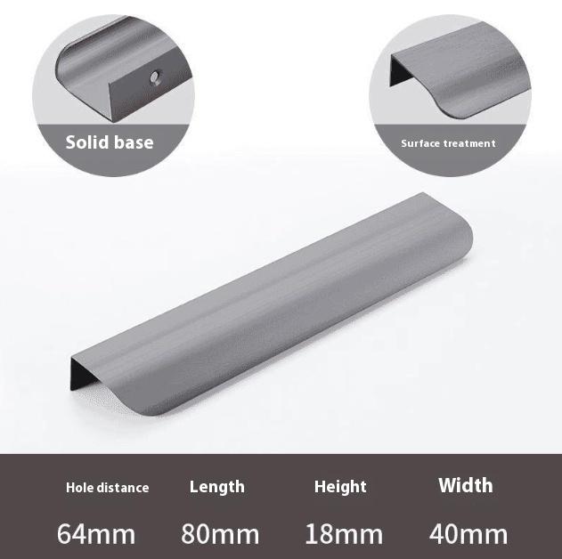 Verborgene Metall-Schubladengriffe, Moderne Schrankbeschläge für Kleiderschrank und Schubladen, 8 cm - 50 cm